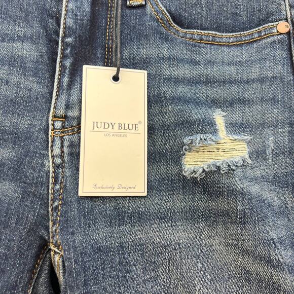 NWT Judy Blue Women's Straight Leg Jeans Size 3/26 Mid Rise Distressed JB88517 - Picture 2 of 16